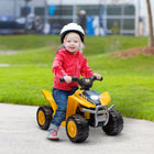 Qaba - Véhicule tout-terrain pour enfants sous licence 6V à chevaucher - jaune-Le klaxon émet un son ludique « bibi » et dispose d’un phare lumineux 