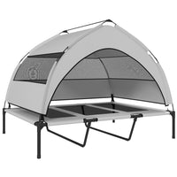 PawHut - Lit pour chien surélevé, lit pour animal de compagnie portable avec auvent - sac-Le auvent à trois côtés offre une protection solaire complète aux chiens 
