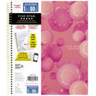 Five Star - Cahier Jellied Pink à 1 matière – 11 po H x 8 1/2 po l – 160 pages-80 feuilles lignées à réglure étroite qui résistent aux bavures d'encre.