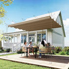 Outsunny - Toile de remplacement rétractable pour pergola 8,2 pi L x 8,4 pi l pour cadre 10 pi L x 10 pi l (couvre uniquement le dessus), beige-Le tissu respirant assure une bonne circulation de l'air