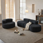 Exform - Canapé trois places Aubrey - Noir-Confort : Mousse compressible moelleuse + coton aérobique doux + finition velours confortable