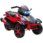Qaba - VTT pour enfants 12V à 4 roues, alimenté par batterie - rouge-Équipé de deux moteurs 12V et d'une suspension avant pour une conduite fluide et puissante 