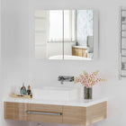 HOMCOM - Armoire à pharmacie murale avec miroir et deux portes - blanc-Miroir frontal offrant une commodité pour votre toilette ou rasage du matin   