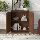 Hudson&Canal - Meuble d'appoint Alston de 71 cm de largeur, , noyer satiné-Dimensions du produit : 14" L x 27,75" l x 32" H