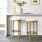 Modway - Fable Tissu Boucle Tabourets de bar - Ivoire de chêne - Ensemble de 2-Tissu boucle Tissu Rembourrage
