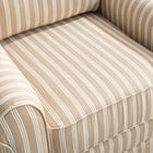 Ebello - Kandyn Fauteuil tonneau pivotant 29,7 po rembourré rayures douces coussin amovible, brun-Dimensions: 35 po H × 29,7 po L × 33,6 po P