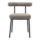 Zuo - Kede Chaise de salle à manger - Tweed vert - Ensemble de 2-Tissu chenille doux