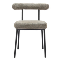 Zuo - Kede Chaise de salle à manger - Tweed vert - Ensemble de 2-Tissu chenille doux