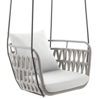 Modway - Kaliah Terrasse extérieure Aluminium Chaise à balançoire in Blanc gris clair-Cadre en aluminium revêtu en poudre