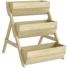 Outsunny - Jardin surélevé à 3 niveaux - 26 po x 30 po x 30 po - vert clair-Le bac à plantes vertical à 3 niveaux offre un espace spacieux pour cultiver des fleurs, des légumes et des plantes 