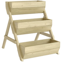 Outsunny - Jardin surélevé à 3 niveaux - 26 po x 30 po x 30 po - vert clair-Le bac à plantes vertical à 3 niveaux offre un espace spacieux pour cultiver des fleurs, des légumes et des plantes 