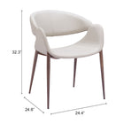 Zuo - Limay Chaise de salle à manger - Beige/Noyer - Ensemble de 2-6