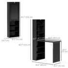 HOMCOM - Bureau d'ordinateur convertible pliable - 38,6 po L x 20,1 po l x 60,2 po H - noir-Livré avec un tableau noir pour écrire la liste de choses à faire personnelles