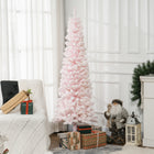 HOMCOM - Arbre de Noël artificiel fin floqué de neige artificielle 6pi-Sapin de Noël artificiel dans un style d'arbre réaliste 
