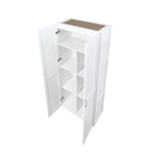 Manhattan Comfort - Hopkins armoire de rangement moderne à 7 étagères 29,61 po - Blanc-Base de balai avec patins en feutre non marquants