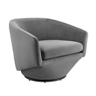 Modway - Series Performance Velvet Tissu Chaise pivotante - Gris-Chaise pivotante d’accent