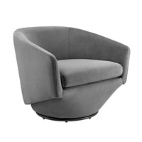 Modway - Series Performance Velvet Tissu Chaise pivotante - Gris-Chaise pivotante d’accent