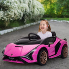 Aosom - Voiture électrique pour enfants compatible 12v à batterie - rose-2 modes de conduite, manuel et télécommande 