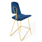 Modway - Ponder Performance Velvet Tabouret de bar - Marine-Capacité de poids : 330 lb