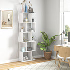 HOMCOM - Étagère géométrique à 5 niveaux pour bureau à domicile - blanc-Permet d’exposer facilement vos livres préférés, photos, objets de collection et plus encore 
