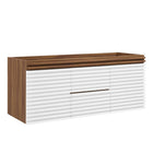 Modway - Render 48" Meuble de toilette de salle de bain compatible double lavabo (non inclus) - Noyer blanc-Vanité moderne du milieu du siècle