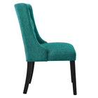 Modway - Baronet Bouton touffé Tissu Chaise à manger - Sarcelle-Épingles de pied non marquées
