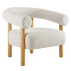 Modway - Sable Tissu rembourré Fauteuil - Ivory Natural-Profil ouvert arrondi