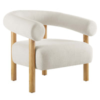 Modway - Sable Tissu rembourré Fauteuil - Ivory Natural-Profil ouvert arrondi