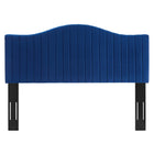 Modway - Brielle Chenal Touffé Performance Velvet Tête de lit King/King de Californie, Marine-Rembourrage en mousse dense