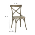 Modway - Gear Fauteuil d’appoint de salle à manger - Gris-Construction en bois d’orme