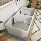 PawHut - Box de mise bas avec portes amovibles pour petits chiens - 65 po L x 31,5 po l x 19 po H-Couleur : Blanc