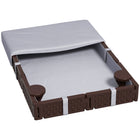 Qaba - Bac à sable pour enfants avec couvercle, rectangulaire 73 po HDPE grande fosse à sable avec 4 sièges, fond étanche - brun-Peut contenir jusqu'à 1320 lb de sable, convient pour un jeu intensif 