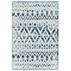 Modway - Reflect Treillis marocains Tamako Diamond et Chevron Tapis intérieur / extérieur de 5 pi l x 8 pi L - Ivoire et bleu-Tapis de treillis marocain en diamant vieilli et chevron