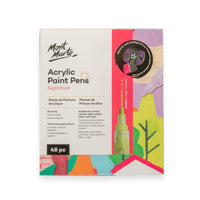 Mont Marte - Feutres acryliques Signature - Pointe large - Assortis - Lot de 48-Grand coffret de 48 couleurs: Comprend 48 stylos de peinture acrylique opaque pour une large palette adaptée aux projets artistiques, artisanaux et de décoration colorés