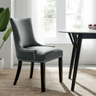 Modway - Marquis Cuir végane Chaise à manger - Gris-Rembourrage en mousse dense