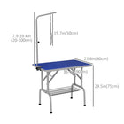 PawHut - Table de toilettage pour chien avec bras réglable-Étagère de rangement pour stocker le matériel de toilettage du chien 