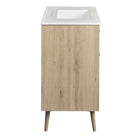 Modway - Maverick 36" Vanette de salle de bain - Chêne blanc-Assemblée requise
