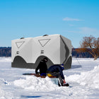 Outsunny - Tente De Pêche Sur Glace Isolée 8 Personnes, Pop-Up, Pour -22℉- Gris-Livrée avec un sac de transport pour ranger la tente de pêche sur glace et faciliter le déplacement 
