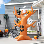 Outsunny - Arbre mort gonflable de 2 - 7 m pour Halloween - décoration de jardin avec lumière LED - marron-Matériau : Tissu en polyester 