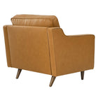 Modway - Impart Cuir authentique Fauteuil - Tan-Système de support de bobines à ressort