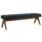Modway - Lyra 63" Tissu tapis Banc - Azure-Tissu tissé en bruyère tissé