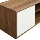 Modway - Envision Fixation murale de 60 po Meuble TV, Blanc noyer-Calet adapté aux cloisons sèches
