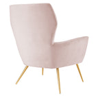 Modway - Renata Bouton touffé Performance Velvet Fauteuil - Rose-Glissements au pied sans marquer