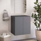 Modway - Bryn Support mural de 24" Vanité de salle de bain (lavabo non inclus) - Gris-Construction murale