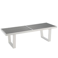 Modway - Sauna 4' Acier inoxydable Banc - Argent-Acier inoxydable poli