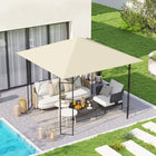 Outsunny - Housse de rechange pour toit de gazebo 10 pi L x 10 pi l avec trous de drainage, 370g/㎡, UPF30+, seulement la couverture supérieure, blanc crème-Tissu en polyester enduit, épais et résistant, offre une protection UPF30+