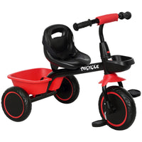 Qaba - Vélo pour tout-petits avec siège réglable - rouge-Siège réglable avec ceinture de sécurité pour répondre aux besoins de votre enfant en toute sécurité 