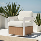 Zuo - Gelo Chaise pivotante - Blanc/Brun-Supporte jusqu'à 285 lb
