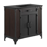 Modway - Steamforge 36" Vanette de salle de bain - Noir noir-Meuble de salle de bain industrielle moderne