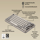Logitech - POP Keys Clavier mécanique sans fil avec touches emoji personnalisables - Brume-Facteur se sentir bien : Ce clavier compact portable est conçu pour encourager un meilleur positionnement des épaules et du corps. Il comprend un design gain d'espace pour un rangement facile